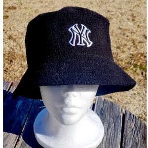 ANNCO Vintage MBL NY Yankees Black Bucket Hat with NY Logo